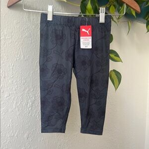 Puma Gray Leggings Floral Stretchy Athletic Wear